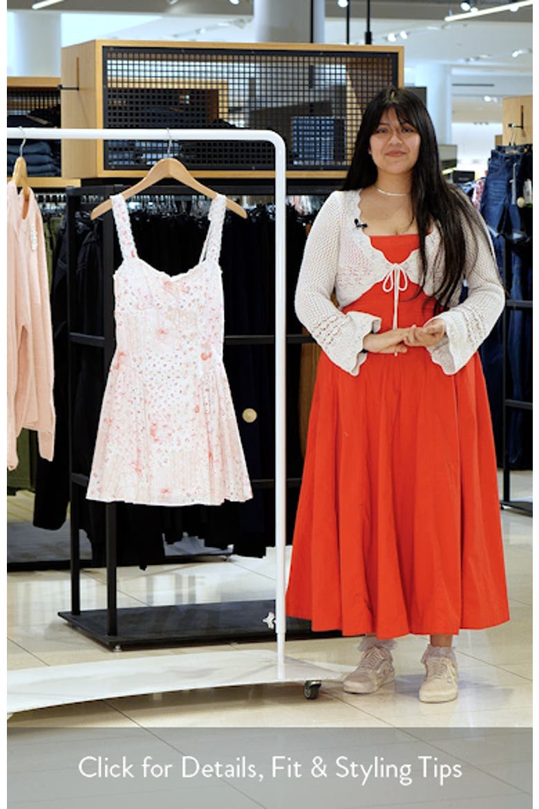 Mixed Print Lace Detail Fit & Flare Cotton Minidress video