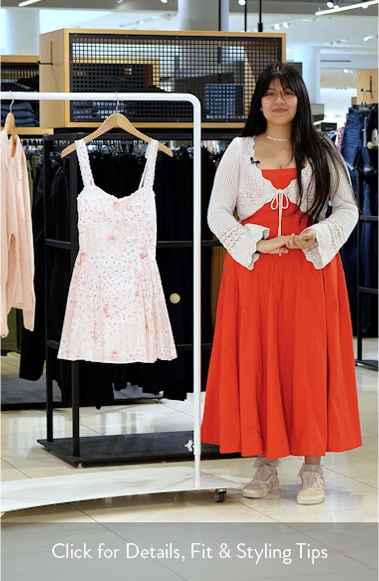 Mixed Print Lace Detail Fit & Flare Cotton Minidress, sales video thumbnail