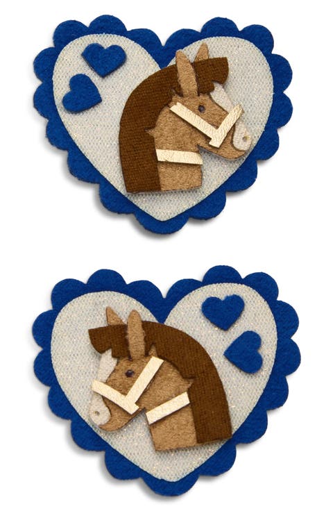 Kids' Pony Heart Scallop 2-Pack Hair Clips