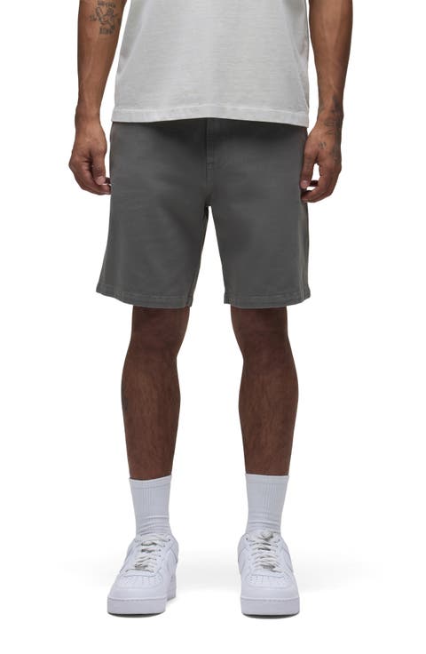 Venice Flat Front Grey Cotton Twill Chino Shorts