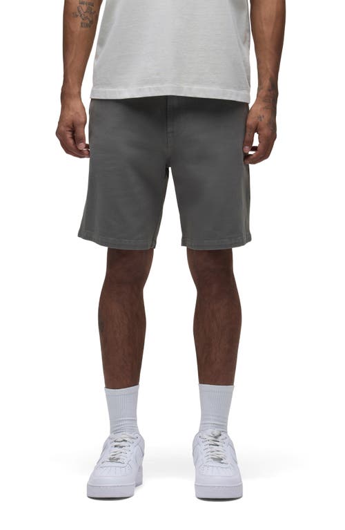 Hudson Jeans Venice Flat Front Grey Cotton Twill Chino Shorts In Castor Grey