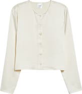 LESET Barb Button-Up Crewneck Cardigan