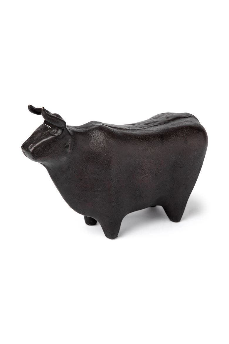 Taurus II Aluminum Bull Decorative Object, Main, color, Black