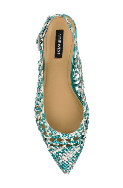 Nine West Women's Soel Pointy Toe Slingback Dress Flats In Medium Green 310