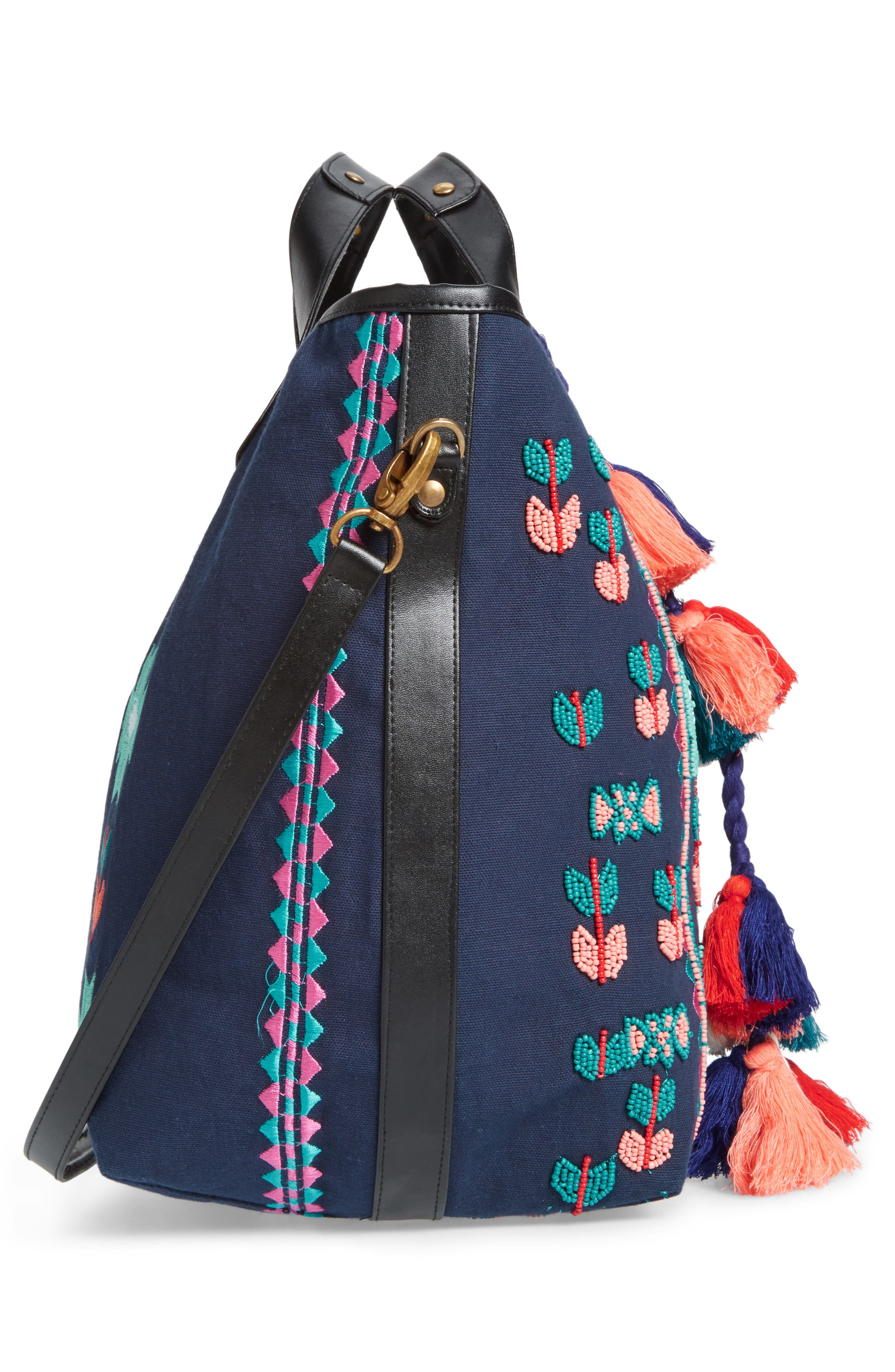 STEVEN by Steve Madden Beaded Tassel Tote, Alternate, color, 