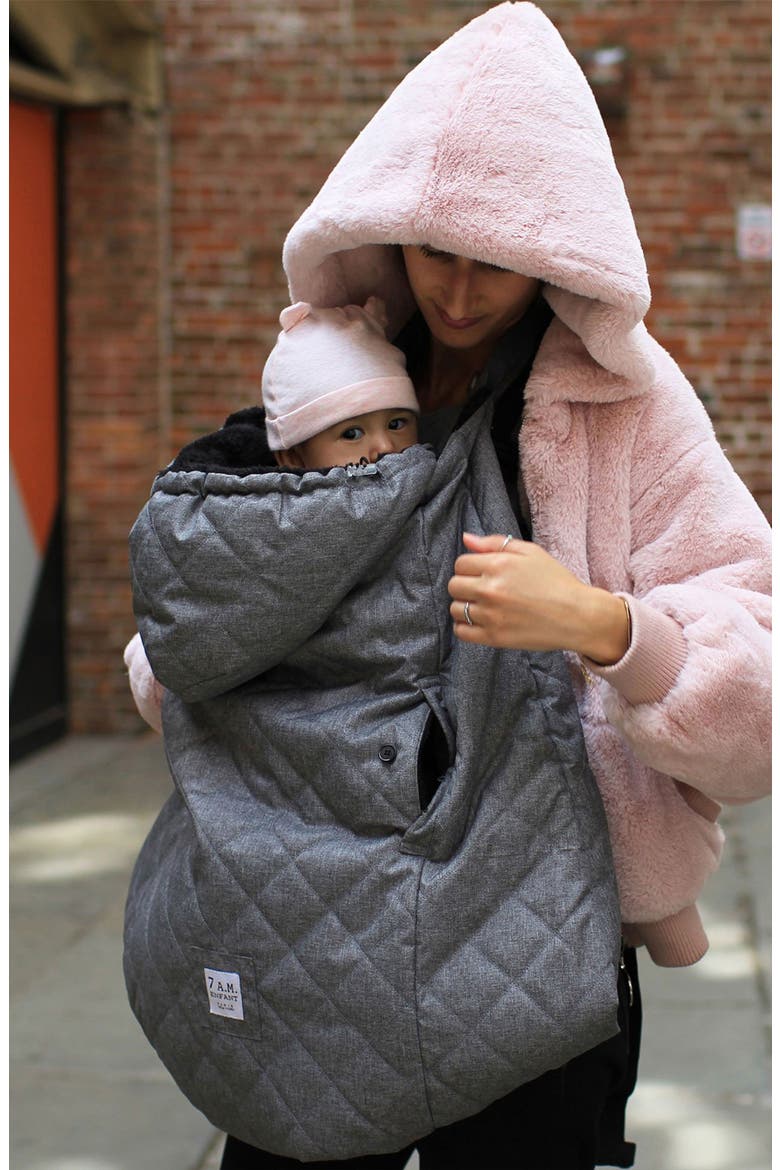 7. A.M. Enfant K-Poncho 3-in-1 Baby Carrier Cover, Alternate, color, HEATHER GREY PLUSH