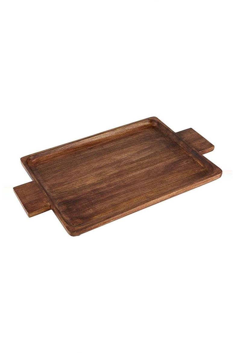 Large Wood Tray with Handles, Main, color, BROWN