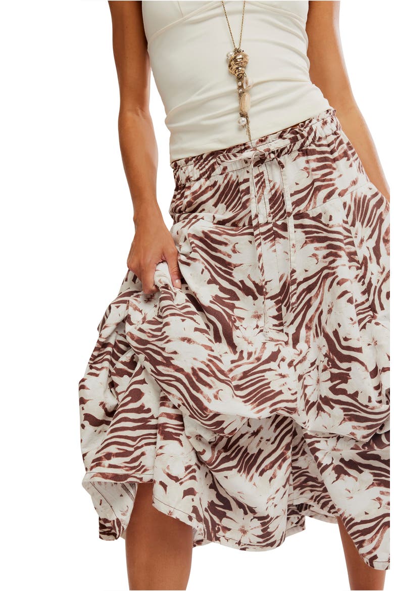 Zephyr Print Convertible Bustle Maxi Skirt, Alternate, color, CHOCOLATE COMBO