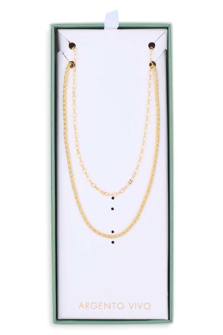 Layered Rope Chain Necklace, Main, color, GOLD