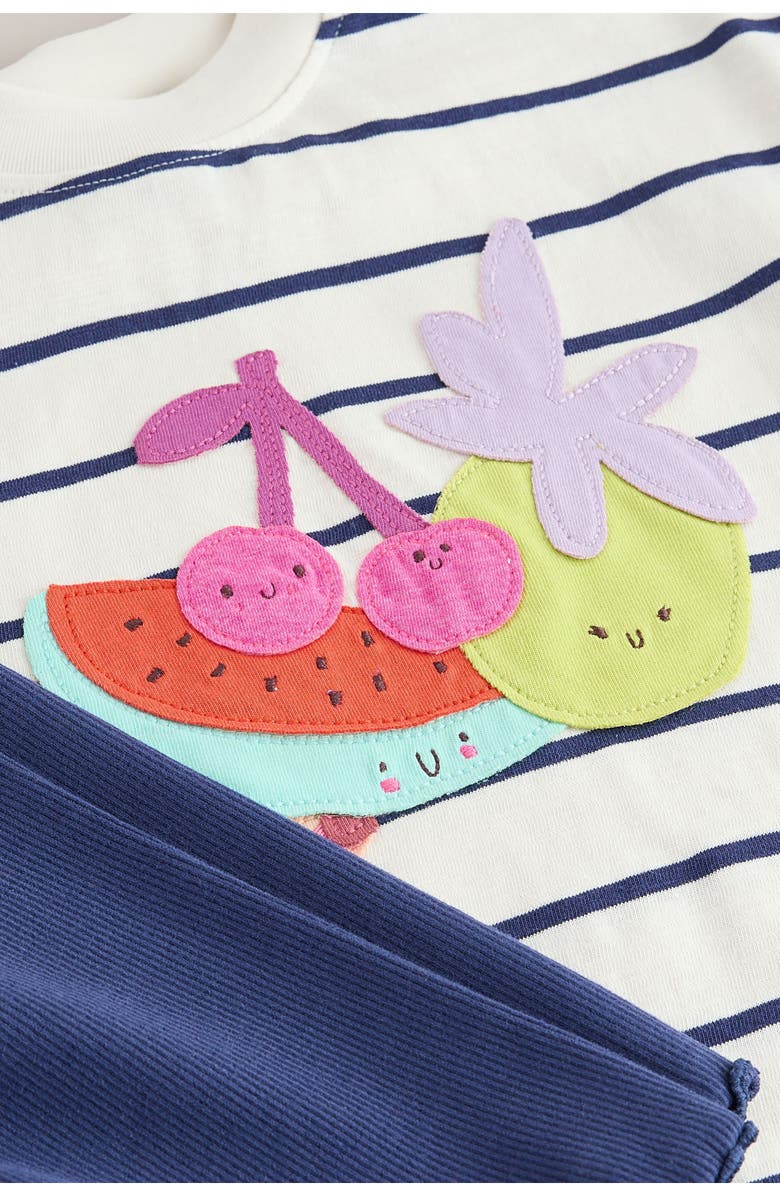 NEXT Kids' Fruit Appliqué T-Shirt & Cycle Shorts Set, Alternate, color, Blue Multi