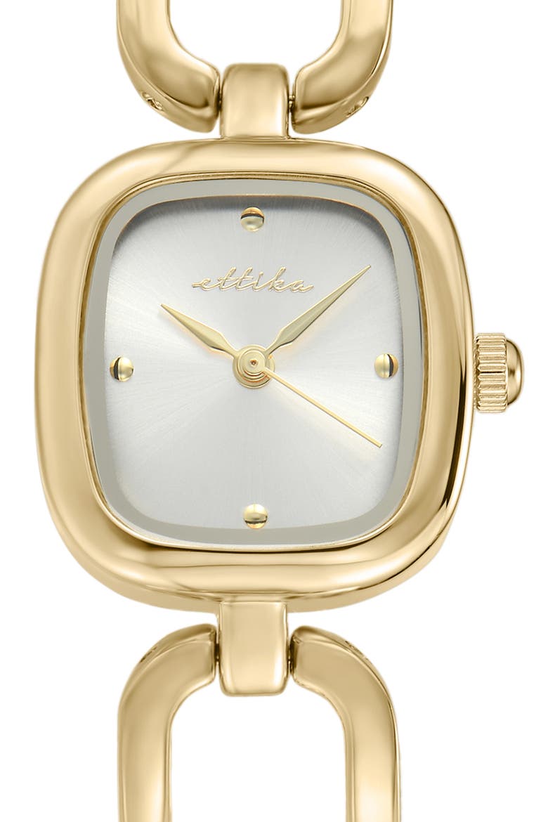 Square Link Bracelet Watch, Alternate, color, VANILLA AND GOLD