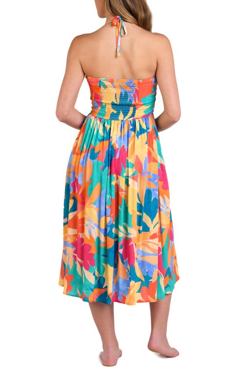 La Blanca Fantasy Resort Halter Midi Dress In Multi Color In Multi