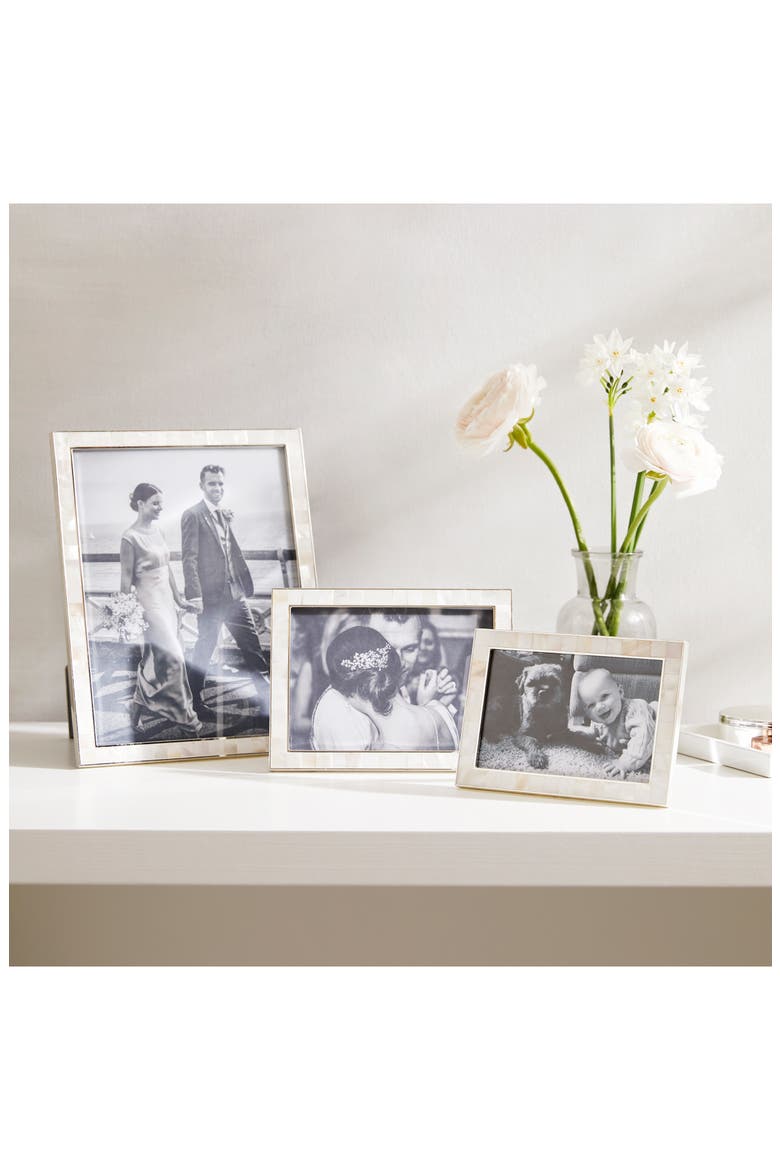 Mother-of-Pearl Picture Frame, Alternate, color, WHITE