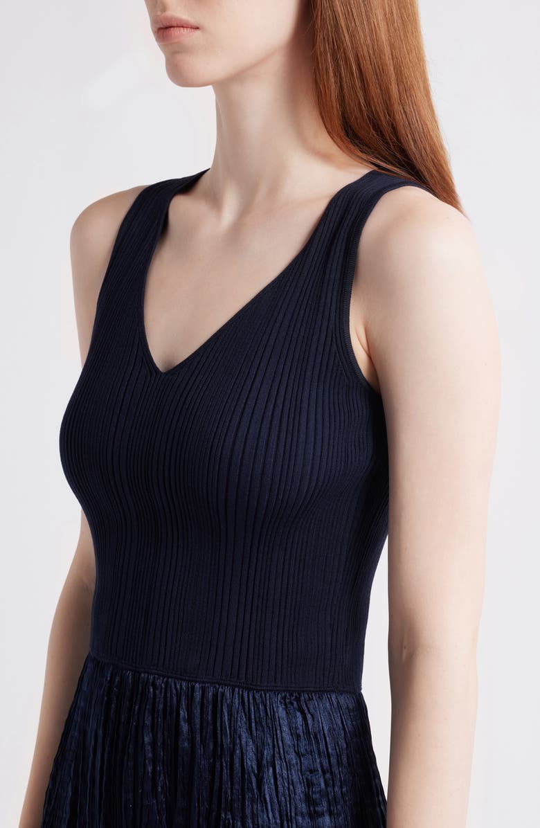 BOSS Fernani Mixed Media Dress, Alternate, color, Sky Captain