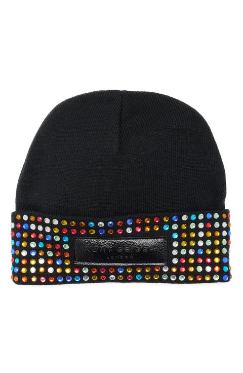 Logo Patch Crystal Cuff Beanie