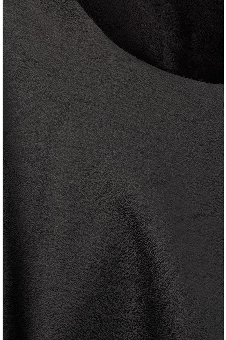 'Paloma' Faux Leather Dress, Alternate, color, BLACK