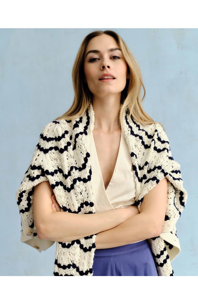 Cartolina Hadwen Pointelle Cardigan, Alternate, color, Blue