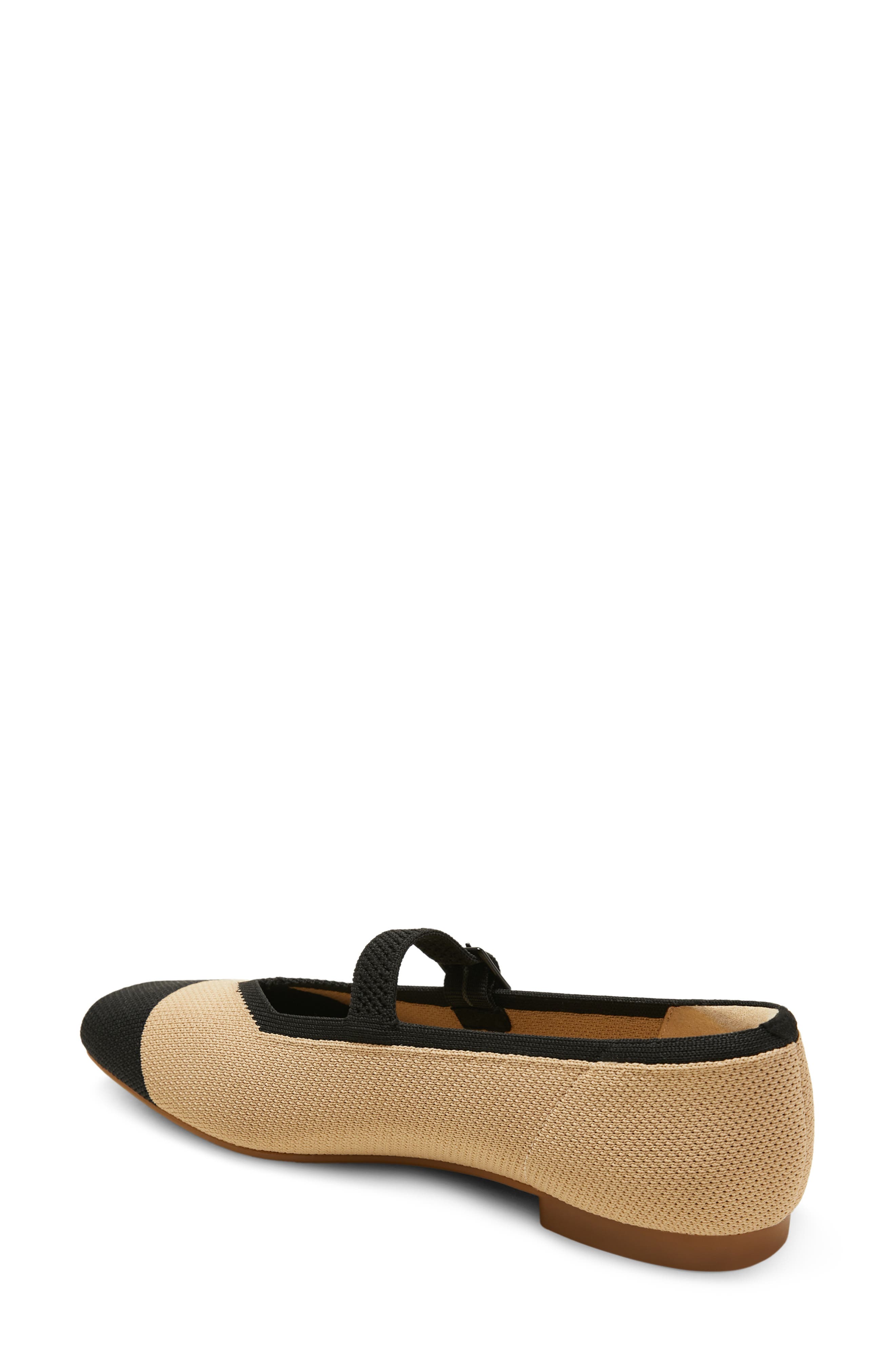 Margot Mary-Jane Square-Toe Ballet Flats, Alternate, color, NUDE PEACH AND BLACK