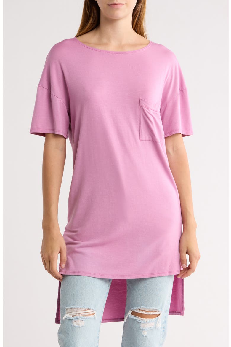 Short Sleeve High-Low Tunic Top, Main, color, CORCUS