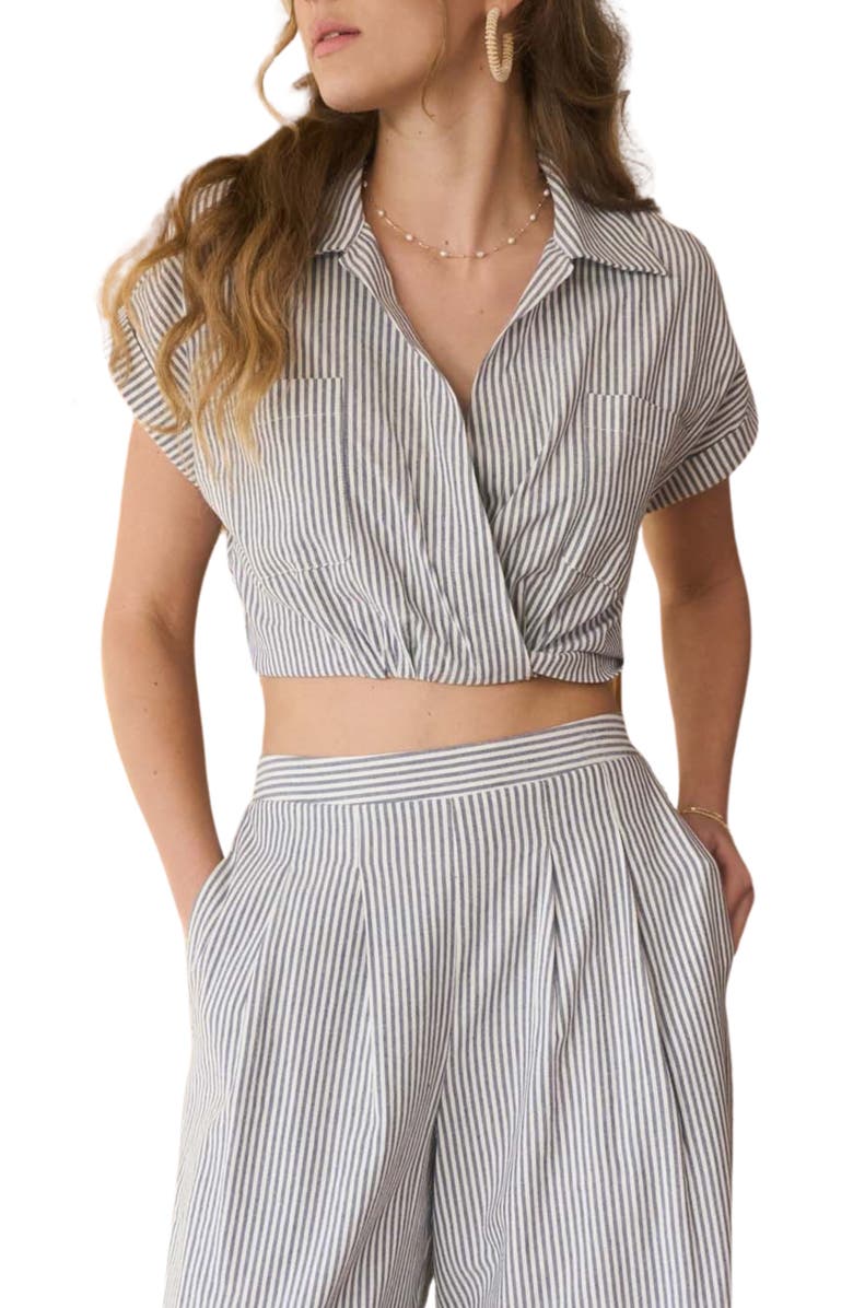Blu Pepper Cropped Stripe Top, Main, color,