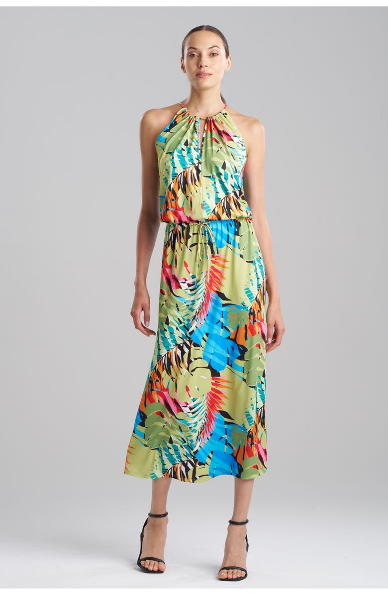Natori PALMS - SLINKY KNIT Halter Maxi Dress, Main, color, Multi