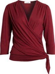 Loveappella Faux Tie Wrap Top