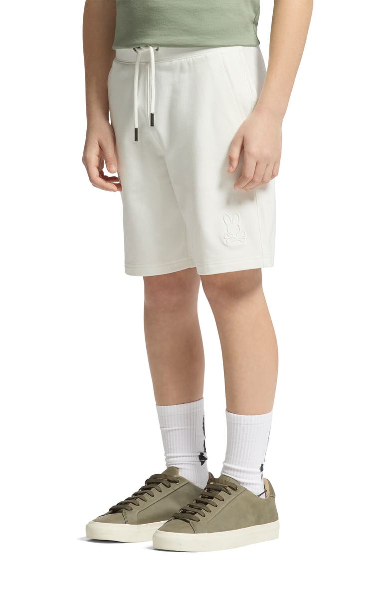 Psycho Bunny Kids' Levanzo Embroidered Shorts, Alternate, color, Ecru