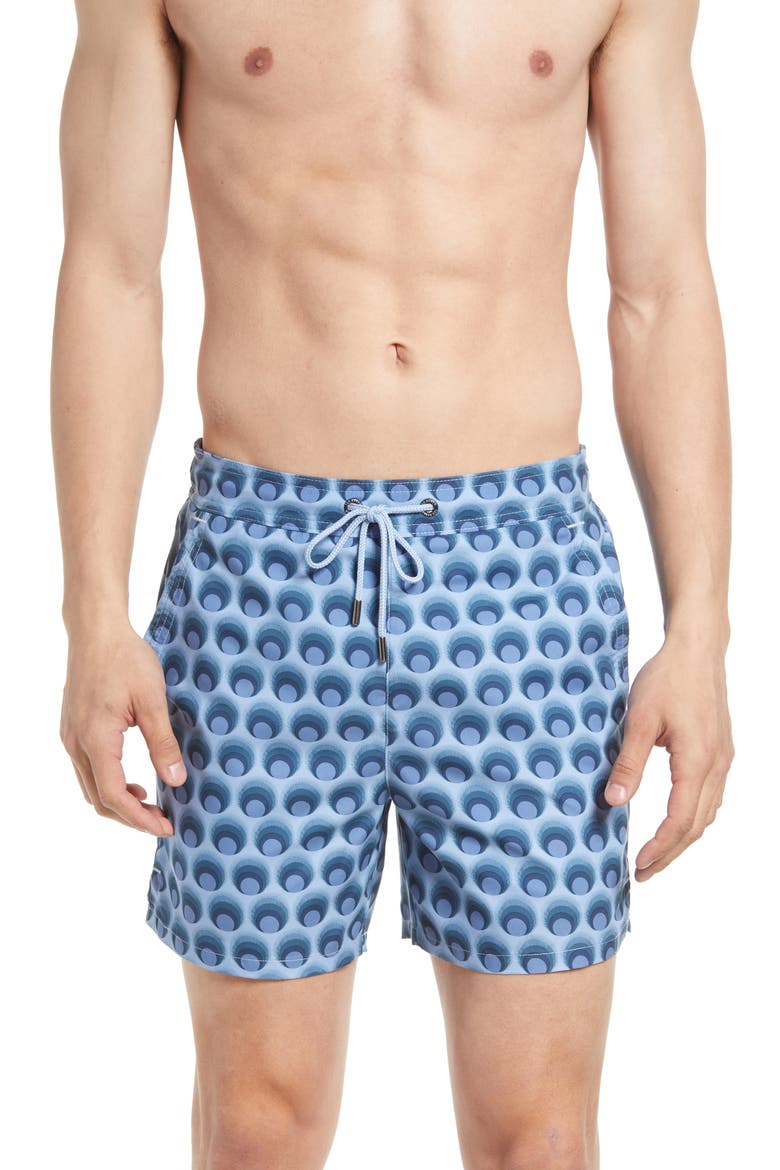 Men's Totley Geometric Swim Trunks, Main, color, LIGHT BLUE