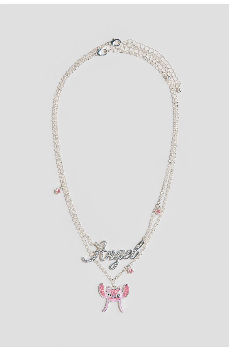 H&M 2-pack Pendant Necklaces, Main, color, Silver-Colored/Lilo & Stitch