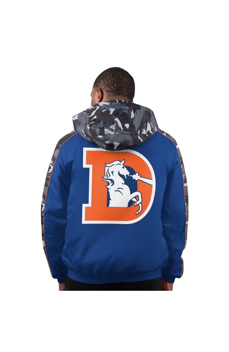 STARTER Men's Starter Navy Denver Broncos Thursday Night Gridiron Full-Zip Hoodie Jacket, Alternate, color, Navy