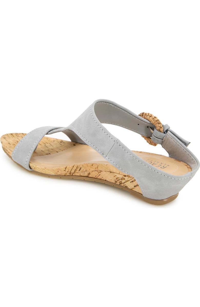 Reaction Kenneth Cole Great Buckle Wedge Sandal, Alternate, color, Aqua Grey