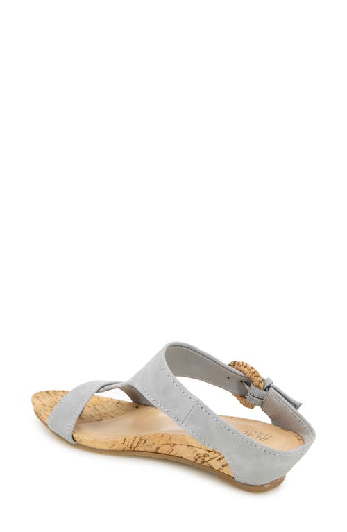 Reaction Kenneth Cole Great Buckle Wedge Sandal In Aqua Grey