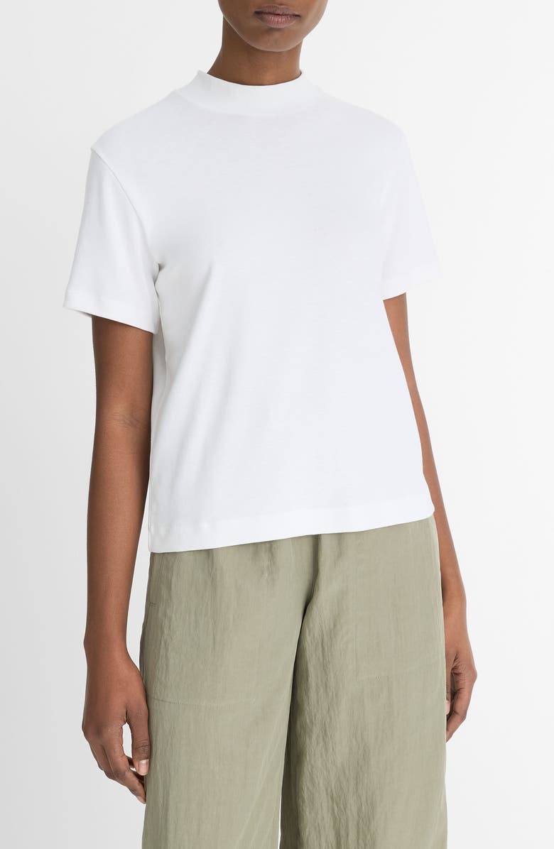 Vince Pima Cotton Mock Neck T-Shirt, Main, color, 