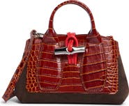 Longchamp Le Roseau Mixed Leather Handbag