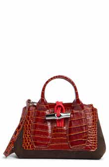 Longchamp Le Roseau Mixed Leather Handbag