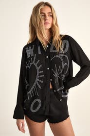 NASTY GAL Wild Love Studded Western Shirt