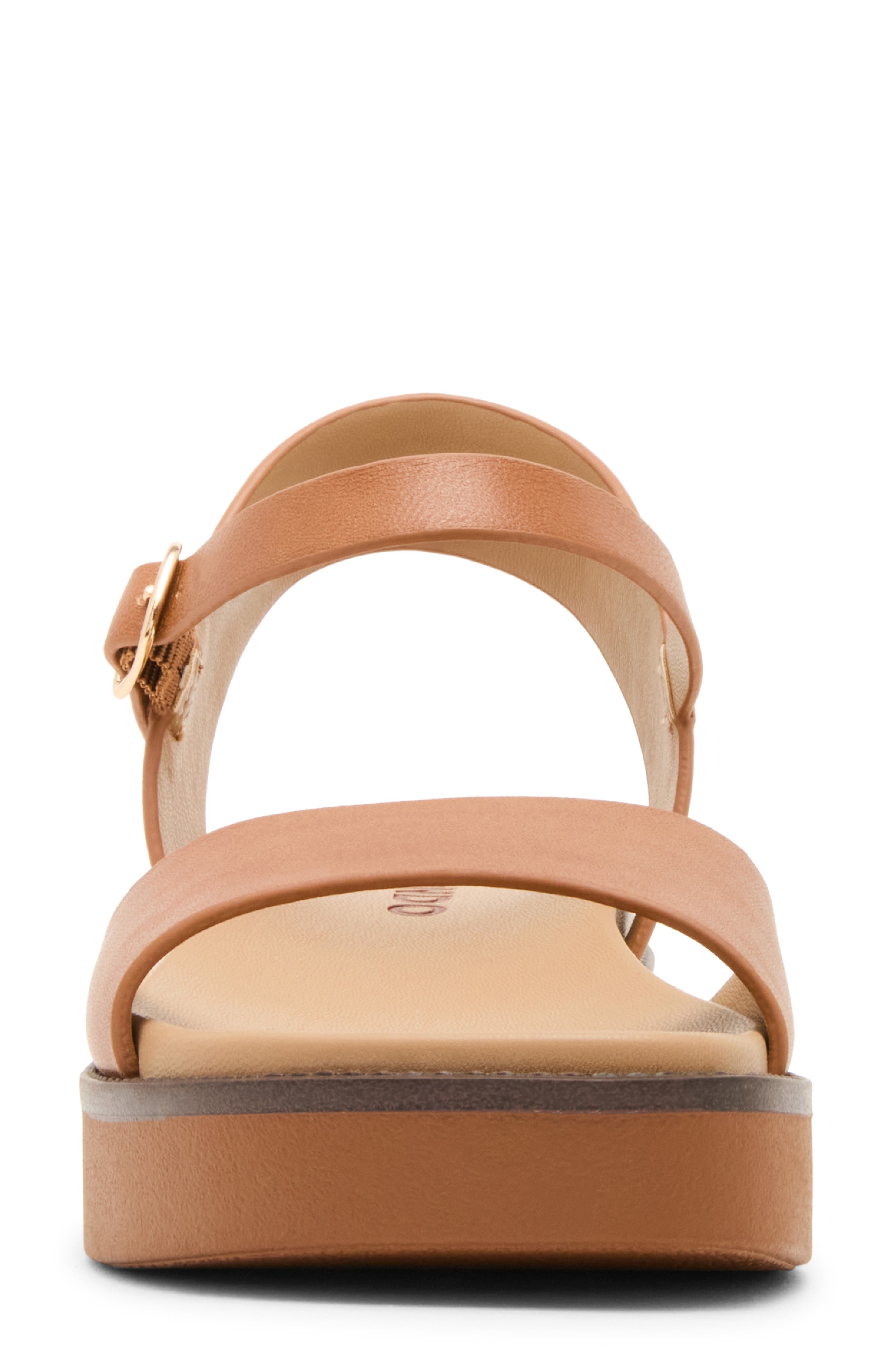 Roswell Water Resistant Platform Sandal, Alternate, color, COGNAC LEATHER