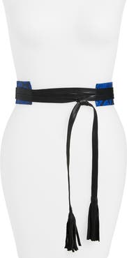 Raina Tassel Leather Wrap Belt