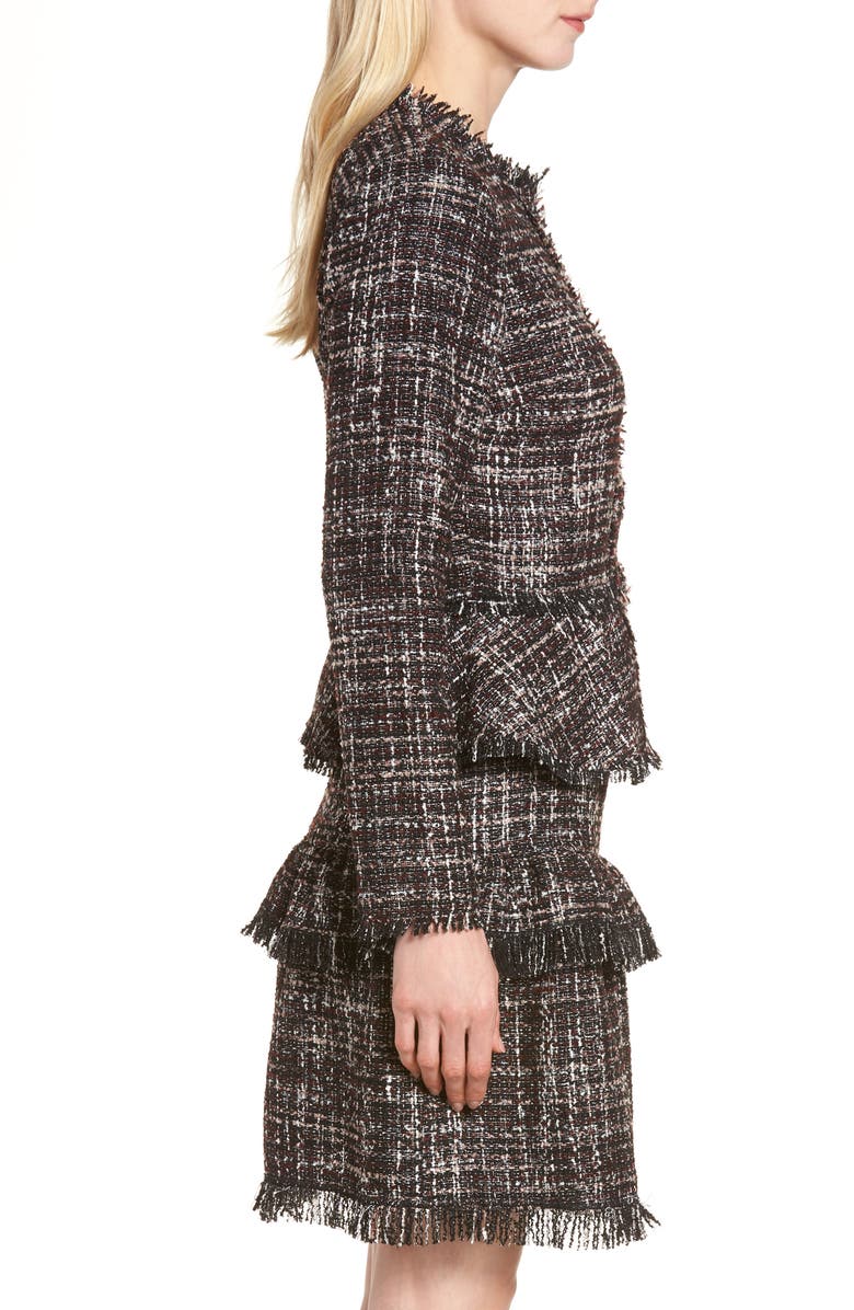 Halogen<sup>®</sup> Raw-Edge Tweed Peplum Jacket, Alternate, color,