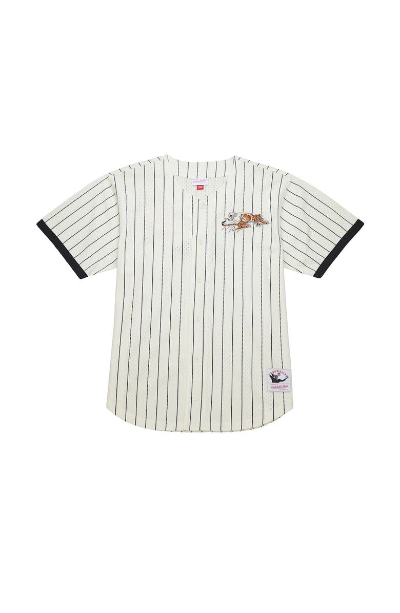 Mitchell & Ness Men's Mitchell & Ness Cream Cincinnati Bengals Final Seconds Vintage Logo Mesh Button-Up Shirt, Alternate, color, Cream