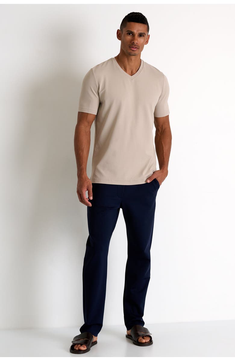 SHAN Microfiber V-neck T-shirt, Main, color, Beige