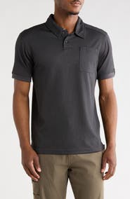 CARBON + CRAFT Grid Jacquard Polo