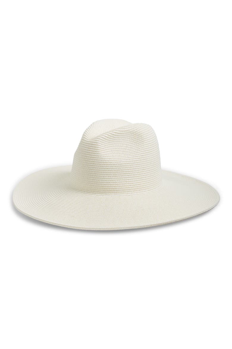 Packable Wide Brim Straw Panama Hat, Main, color, IVORY