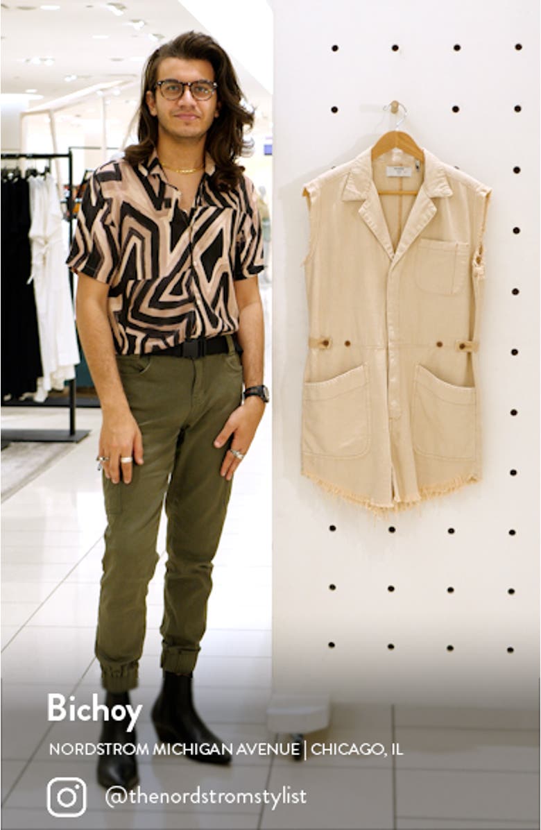 Palisades Cotton Denim Romper, sales video thumbnail