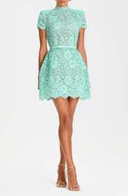 NADINE MERABI Milly Mint Lace Minidress