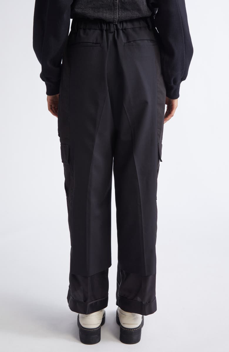 Undercover Paneled Mixed Media Cargo Trousers, Alternate, color, Black