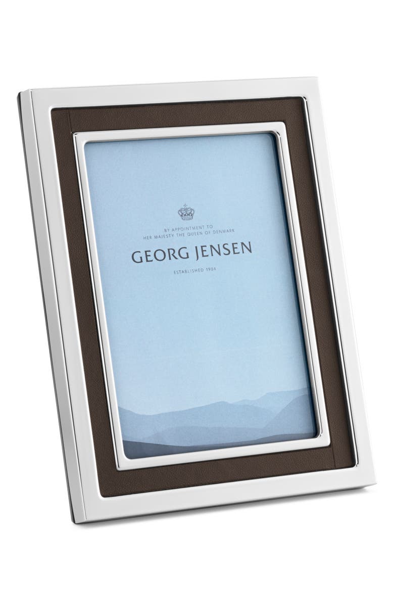 Georg Jensen Stainless Steel & Leather Picture Frame, Main, color, Silver