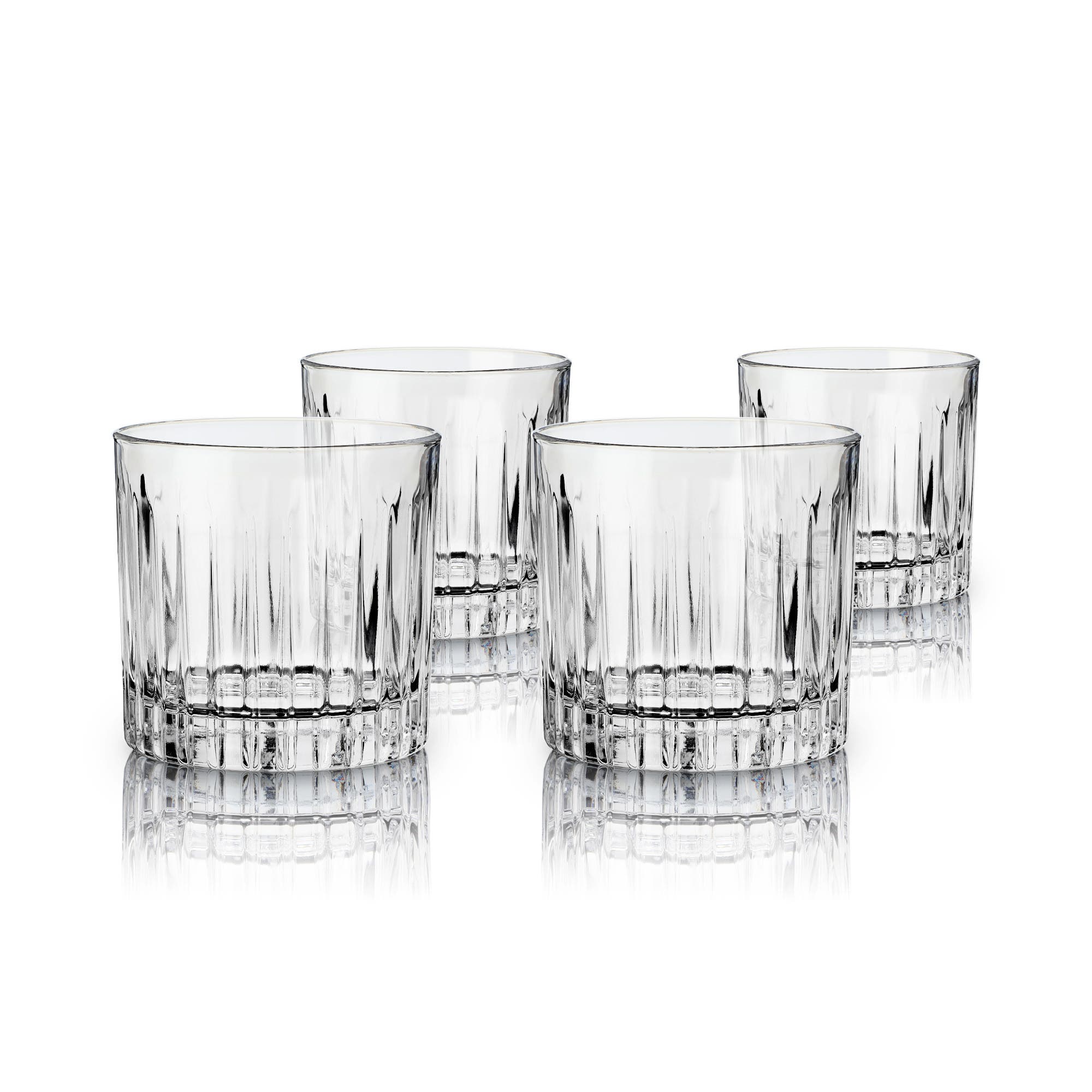 Viski Reserve Milo Crystal Neat Glasses Set of 4 in Clear 