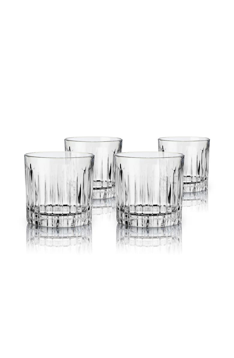 Viski Reserve Milo Crystal Neat Glasses Set of 4, Main, color, Clear
