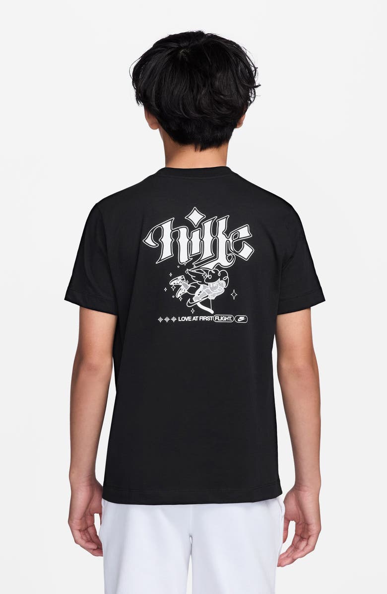 Nike Kids
 Sportswear First Flight Cotton Graphic T-Shirt, Alternate, color, Black